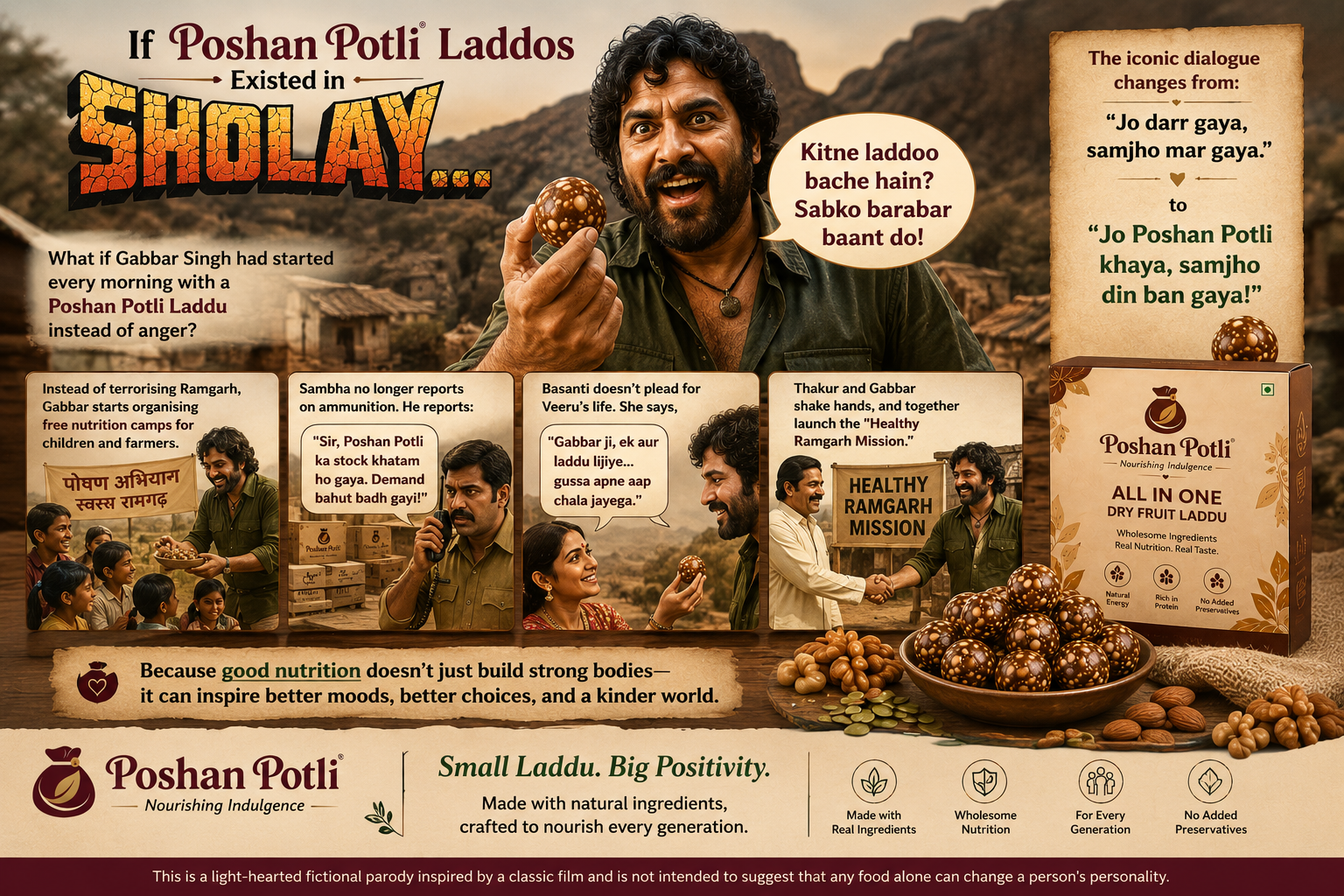 If Poshan Potli Laddos Existed in Sholay… 