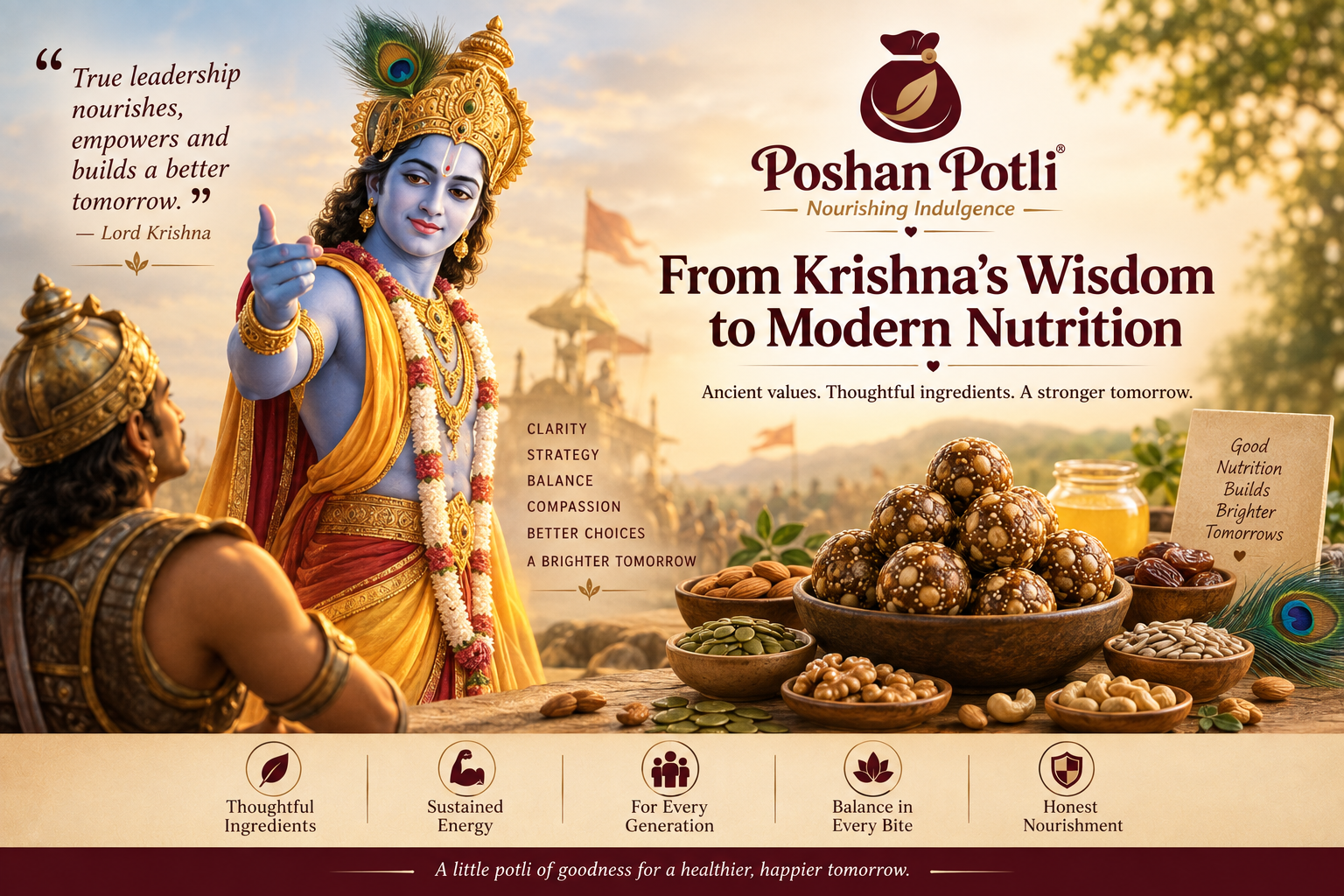 Shri Krishna’s Leadership Traits × Poshan Potli